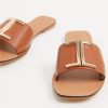 Asos Design Leather Flat Slippers on jodycruise.com